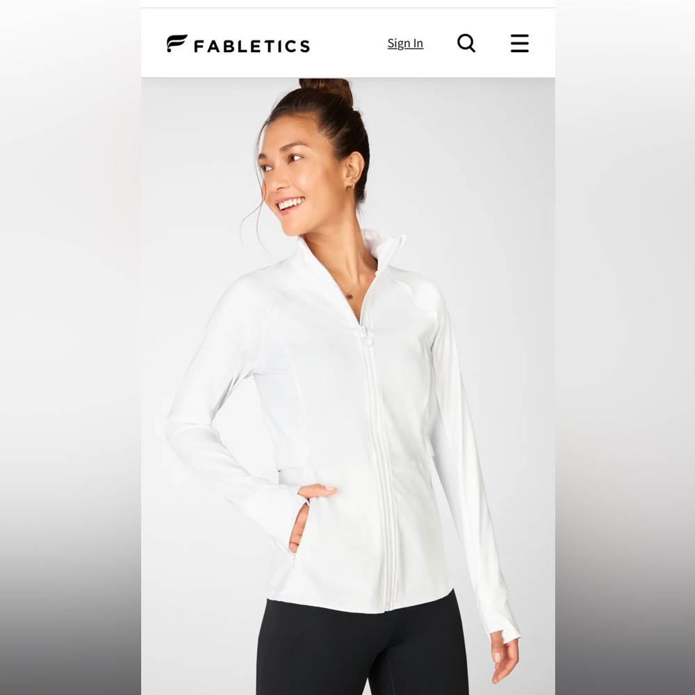 Fabletics Trinity Performance Jacket size M white